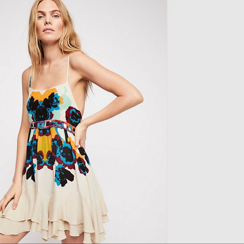 FREE PEOPLE Sweet Lucy Slip Dress In Tan